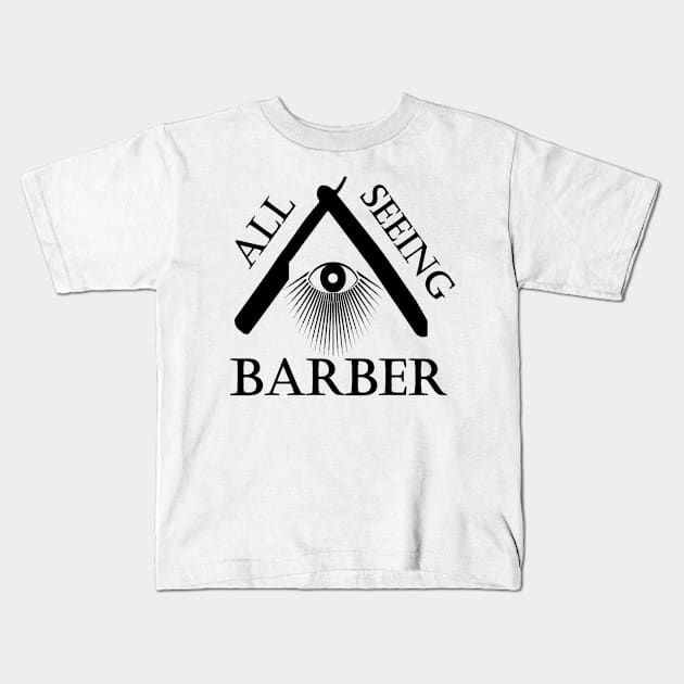 All Seeing Barber Kids T-Shirt by lazaro